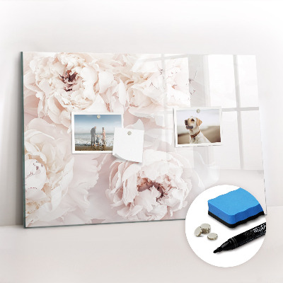 Magnetic writing board Peony flowers