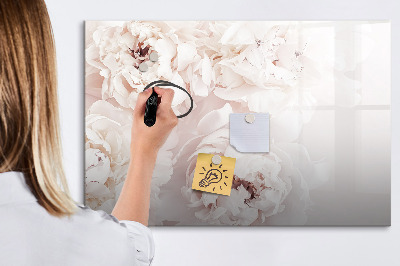 Magnetic writing board Peony flowers