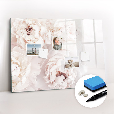 Magnetic writing board Peony flowers