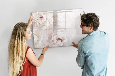 Magnetic writing board Peony flowers