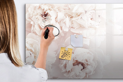 Magnetic writing board Peony flowers