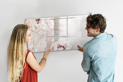 Magnetic writing board Peony flowers