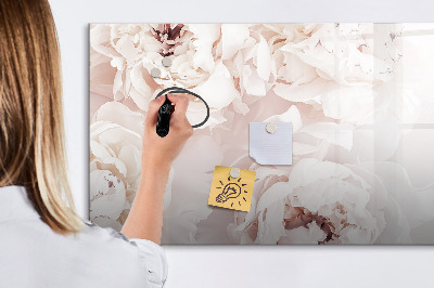 Magnetic writing board Peony flowers
