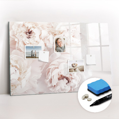 Magnetic writing board Peony flowers