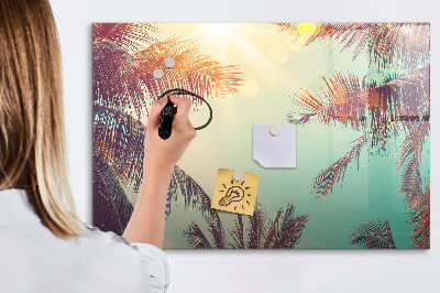 Magnetic board for writing Tropical palm trees