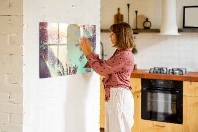 Magnetic board for writing Peony flowers