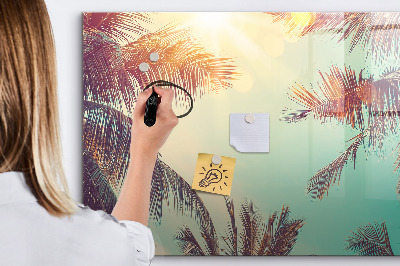 Magnetic board for writing Tropical palm trees
