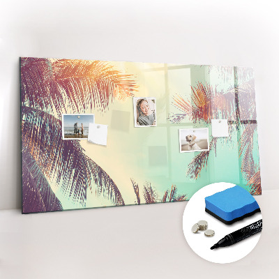 Magnetic board for writing Tropical palm trees