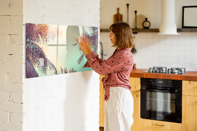 Magnetic board for writing Tropical palm trees