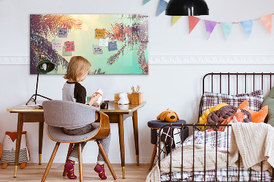Magnetic board for writing Tropical palm trees