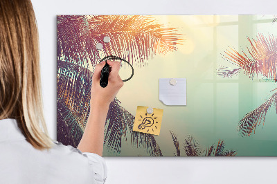 Magnetic board for writing Tropical palm trees