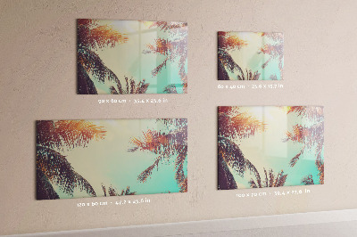 Magnetic board for writing Tropical palm trees