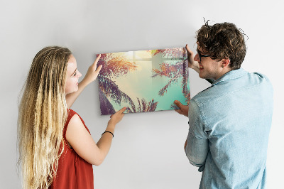 Magnetic board for writing Tropical palm trees