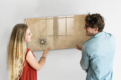 Magnetic board with marker Compass Canvas