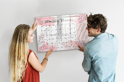 Magnetic erase board Pink Monthly Planner