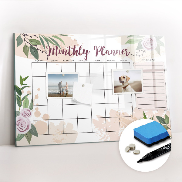 Magnetic board with marker Rose planner