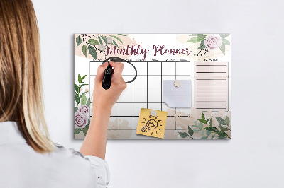 Magnetic board with marker Rose planner