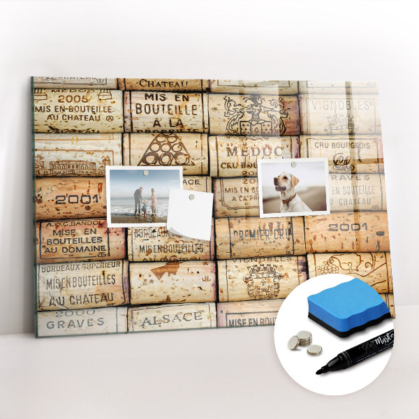 Magnetic writing board Wine corks