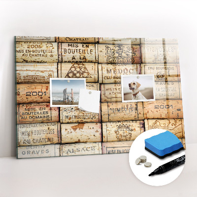 Magnetic writing board Wine corks