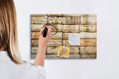 Magnetic writing board Wine corks