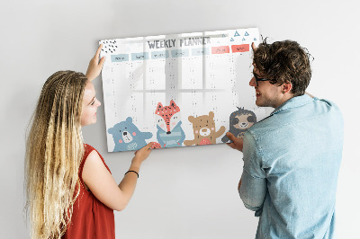 Magnetic board with marker Weekly schedule