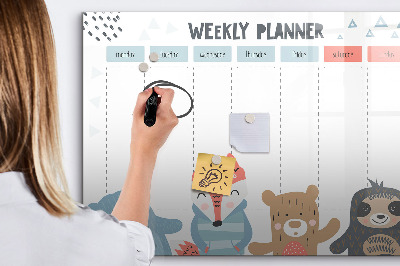 Magnetic board with marker Weekly schedule