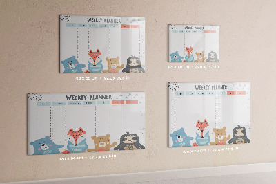 Magnetic board with marker Weekly schedule