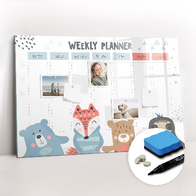 Magnetic board with marker Weekly schedule