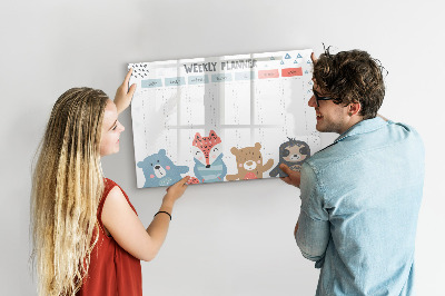 Magnetic board with marker Weekly schedule