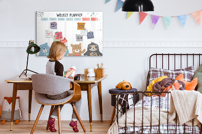 Magnetic board with marker Weekly schedule