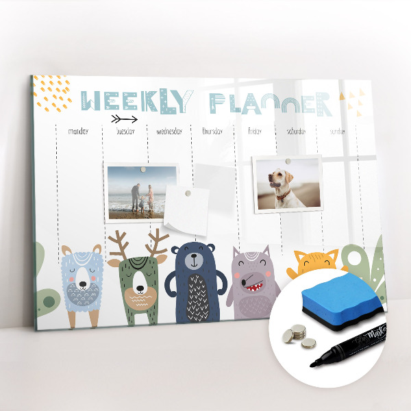 Magnetic board for drawing Weekly planner for kids