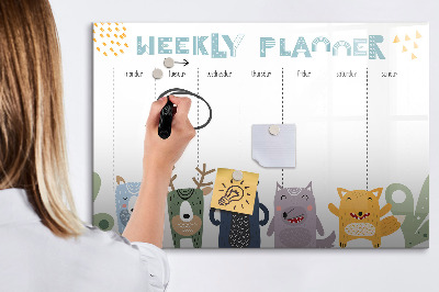 Magnetic board for drawing Weekly planner for kids