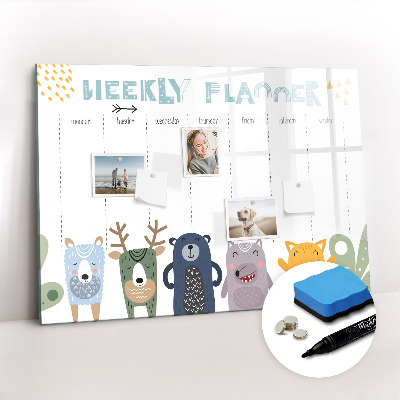 Magnetic board for drawing Weekly planner for kids