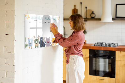 Magnetic board for drawing Weekly planner for kids