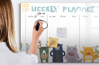 Magnetic board for drawing Weekly planner for kids