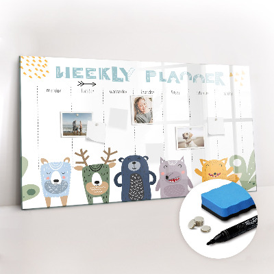 Magnetic board for drawing Weekly planner for kids