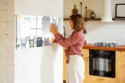 Magnetic board for drawing Weekly planner for kids