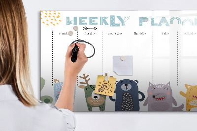 Magnetic board for drawing Weekly planner for kids