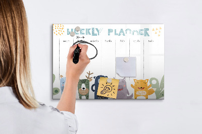 Magnetic board for drawing Weekly planner for kids