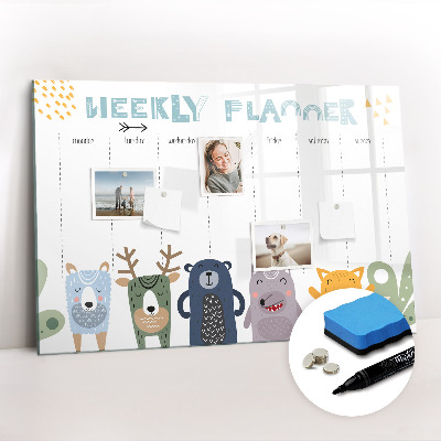 Magnetic board for drawing Weekly planner for kids