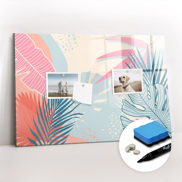 Magnetic erase board Pastel leaves