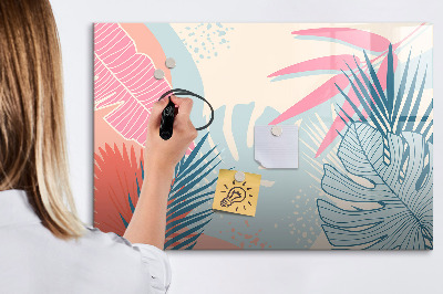 Magnetic erase board Pastel leaves