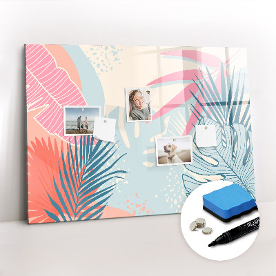 Magnetic erase board Pastel leaves