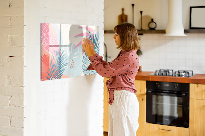 Magnetic erase board Pastel leaves