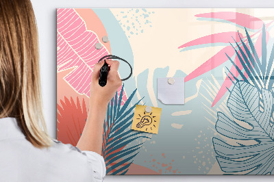 Magnetic erase board Pastel leaves