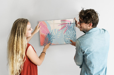 Magnetic erase board Pastel leaves