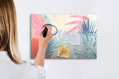 Magnetic erase board Pastel leaves