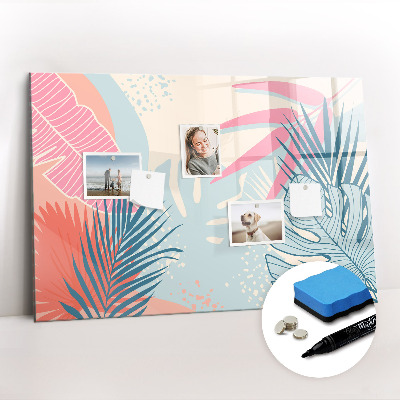 Magnetic erase board Pastel leaves