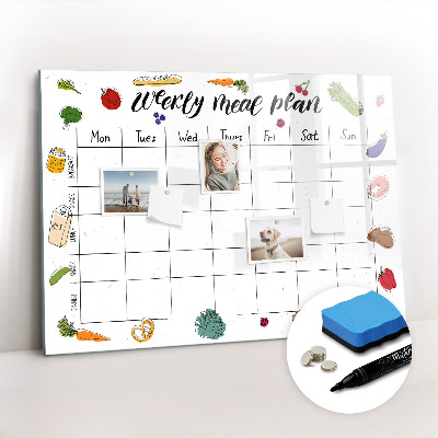 Magnetic board for drawing Weekly menu