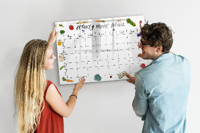 Magnetic board for drawing Weekly menu